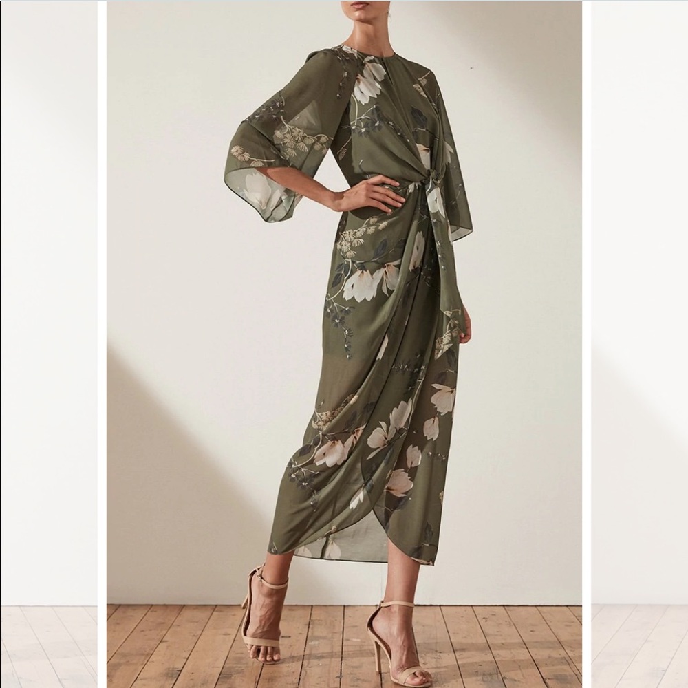 NWT Shona Joy Harper tie front midi dress Size 10